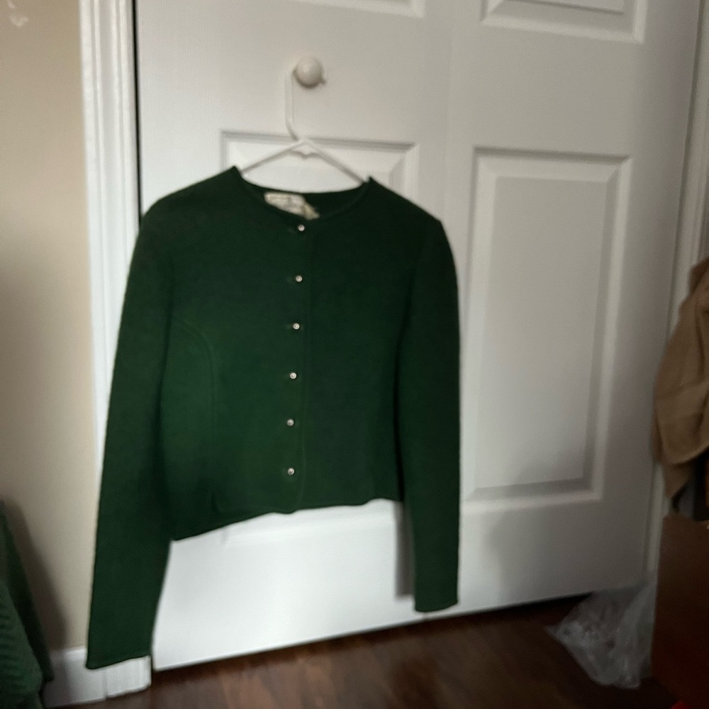 Forest Green Cardigan Sweater with Classic Design